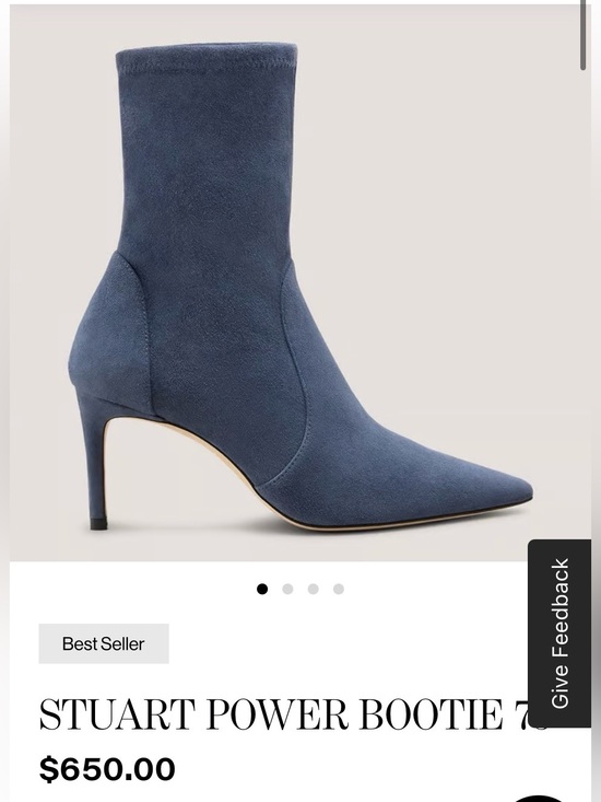 Stuart Weitzman Shoes - Stuart Weitzman storm blue Suede 4 inch heel Pointed-Toe Ankle sock Bootie 7
